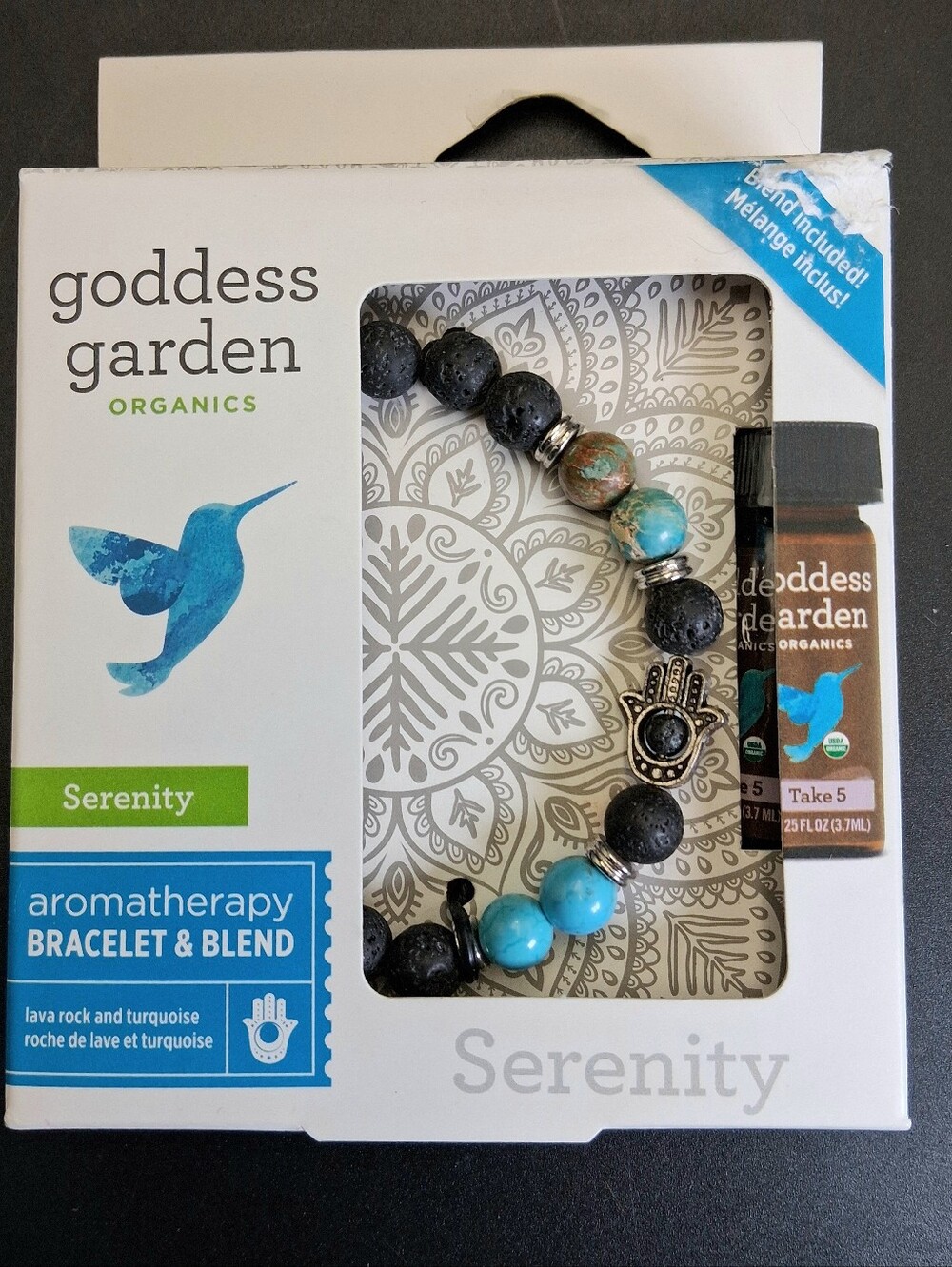 Goddess Garden Serenity Aromatherapy Bracelet & Essential Oil Blend Herbal